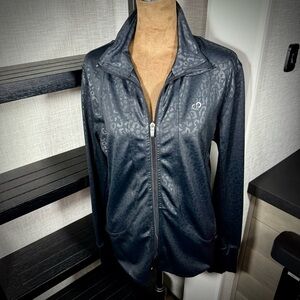 Curves N Combat boots Black Leopard women Light weight jogger Jacket Size XL